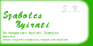 szabolcs nyirati business card